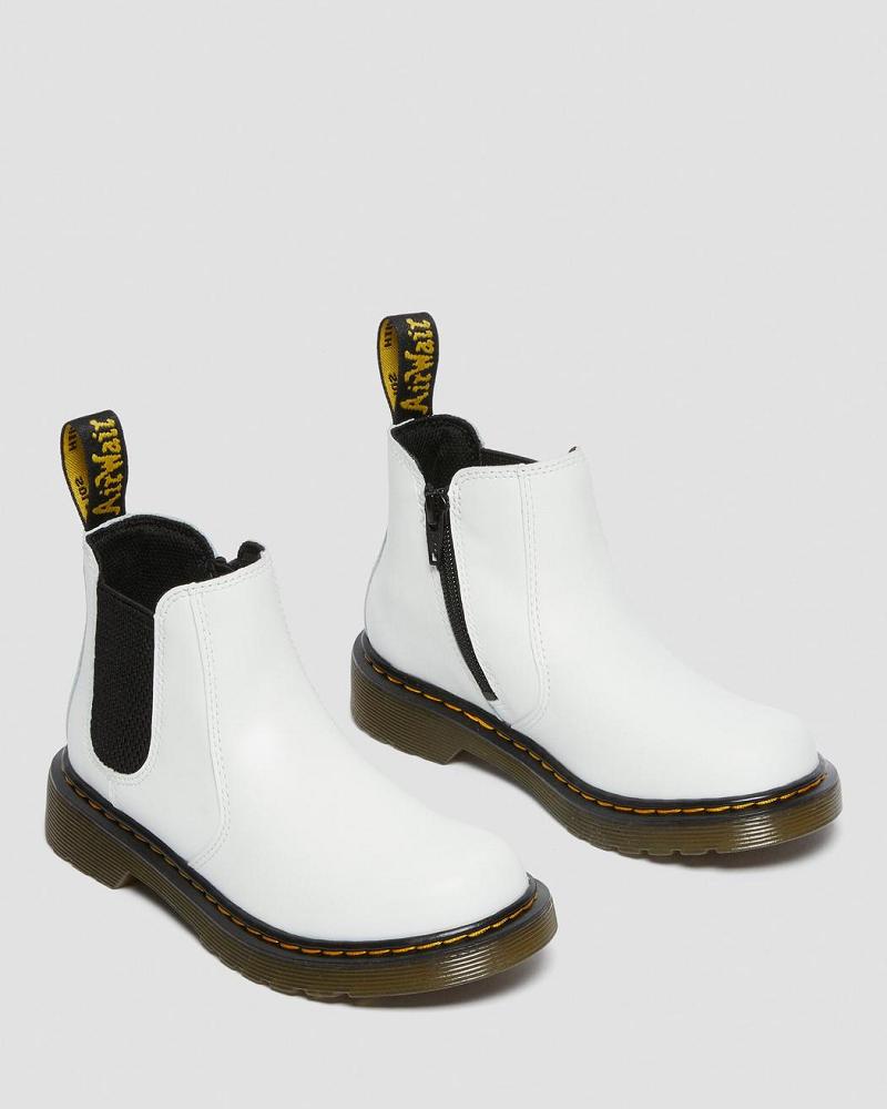 Kids' Dr Martens Junior 2976 Leather Chelsea Boots White | AU 667CTV